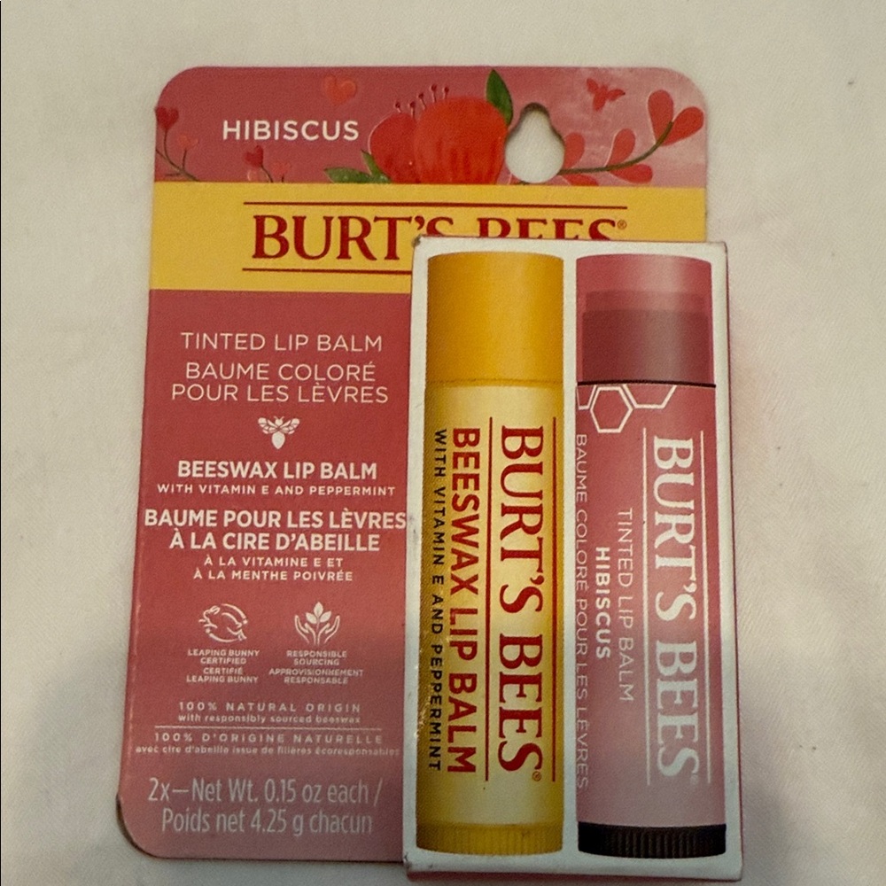 Burt's Bees Hibiscus and Pink Lip Balm Duo